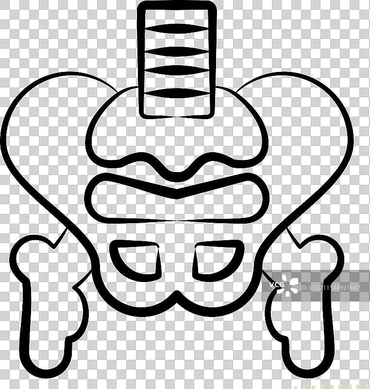 与人类器官相关的骨盆图标符号手图片素材