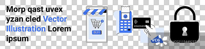 在线购物和支付安全与电子商务图片素材