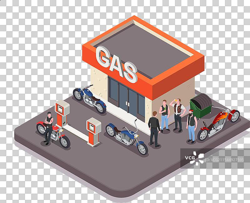 摩托车手等距构图图片素材