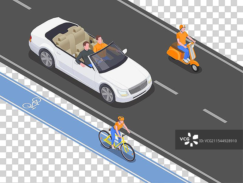 个人交通等距图图片素材