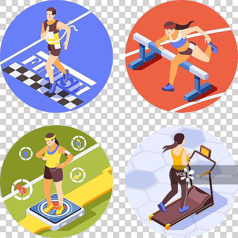 慢跑与等距训练概念图片素材