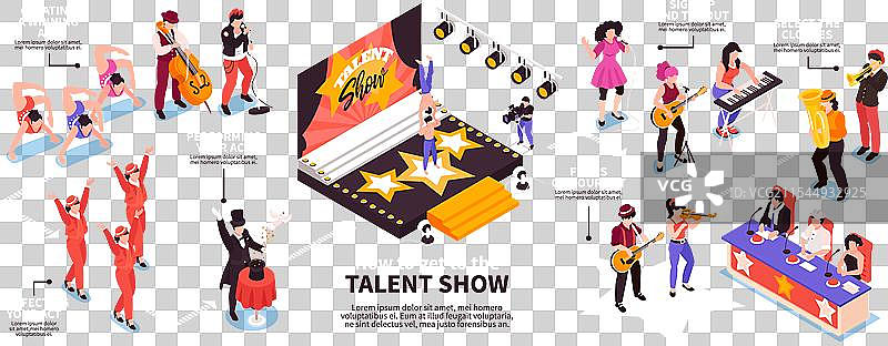 才艺表演等距信息图表图片素材