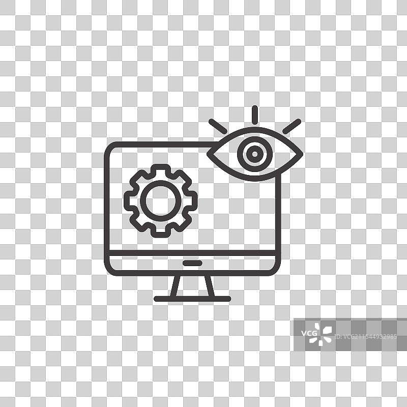 黑色计算机视觉中风图标图片素材