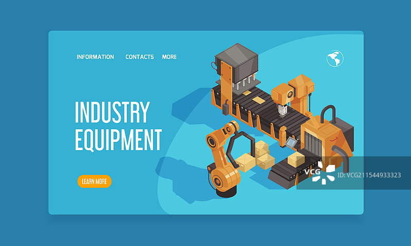 等距机器人自动化着陆页图片素材