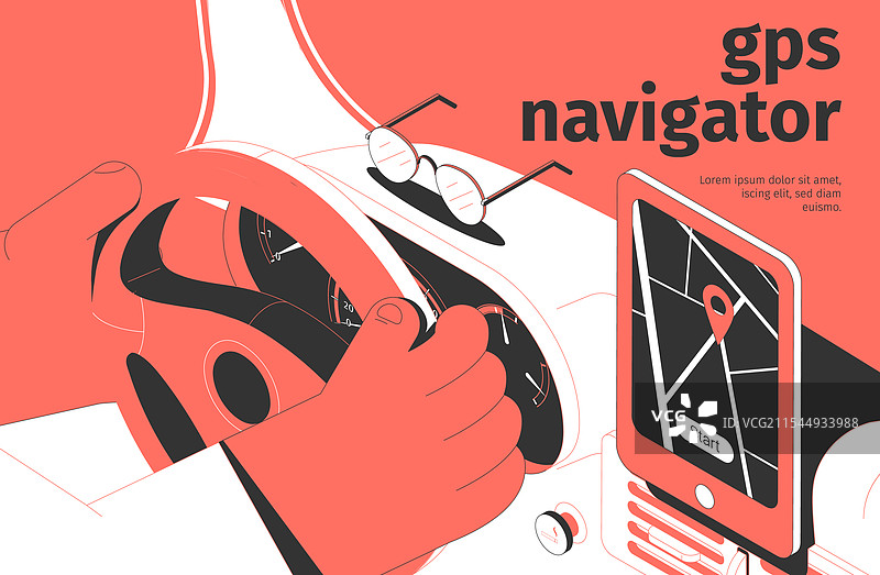 GPS导航仪等距背景图片素材