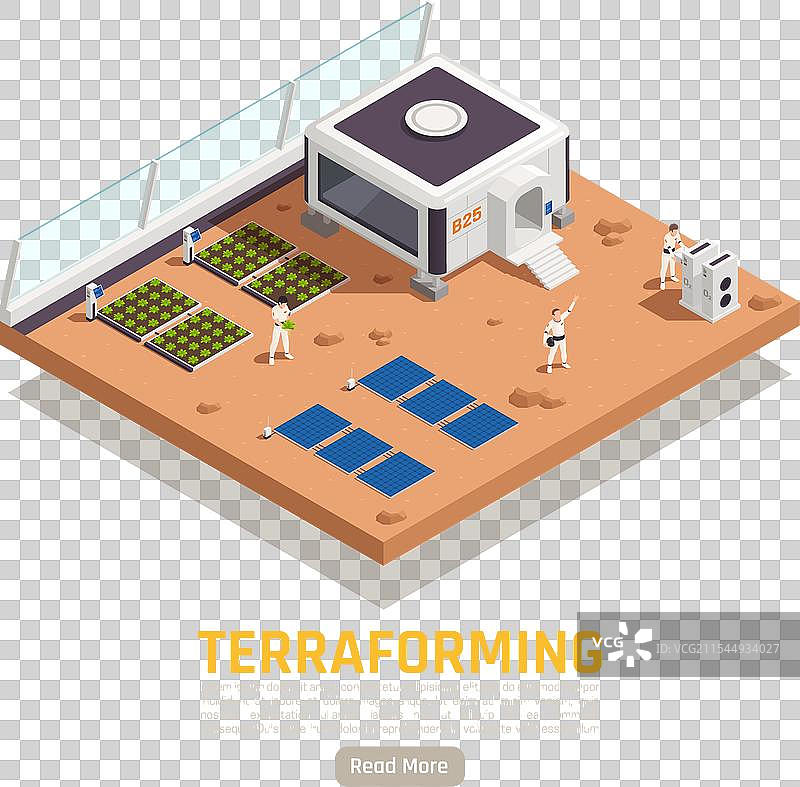 太空地形改造等距背景图片素材