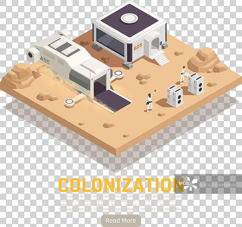 太空殖民等距背景图片素材