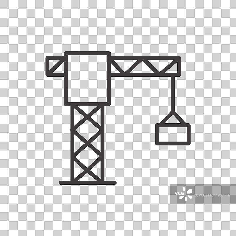 黑色塔式起重机图标图片素材