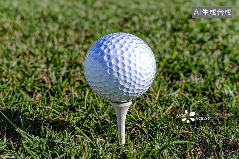 【AI数字艺术】高尔夫球在草地上的特写图片素材