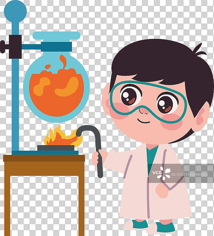 做实验的科学男孩图片素材