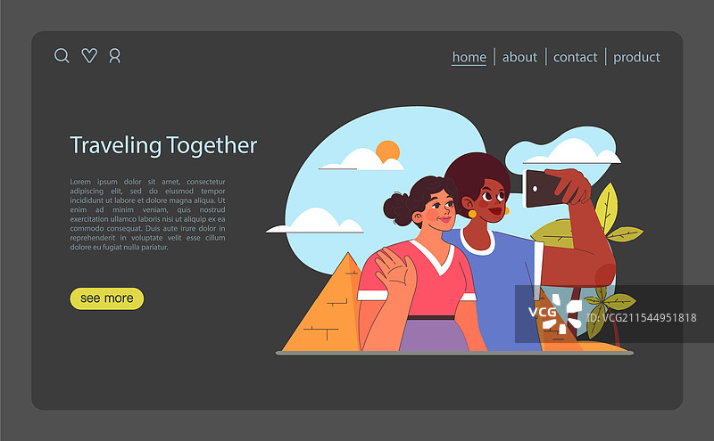 一起旅行的朋友们在拍照图片素材