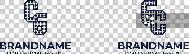 适合的字母CG和GC点状单字母组合标志图片素材