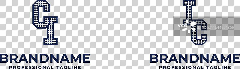 适合的字母ci和ic点缀的单色徽标图片素材