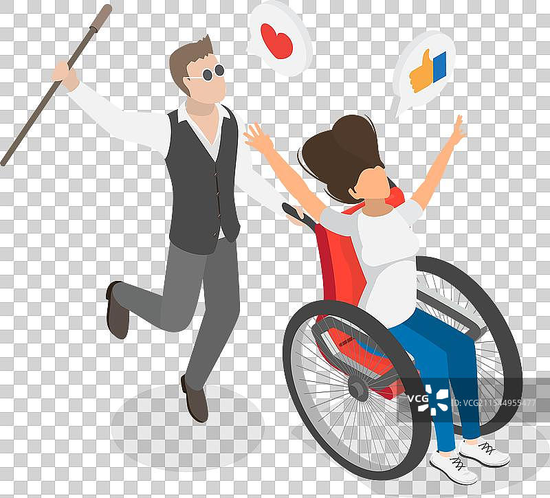 快乐的三维等距平面图图片素材