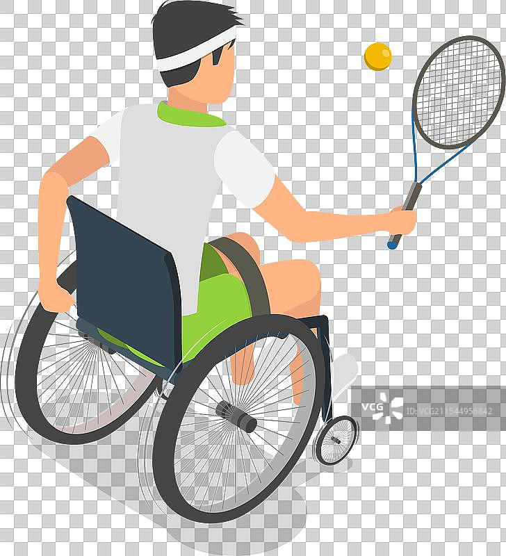 残疾运动员的3D等距平面图集图片素材