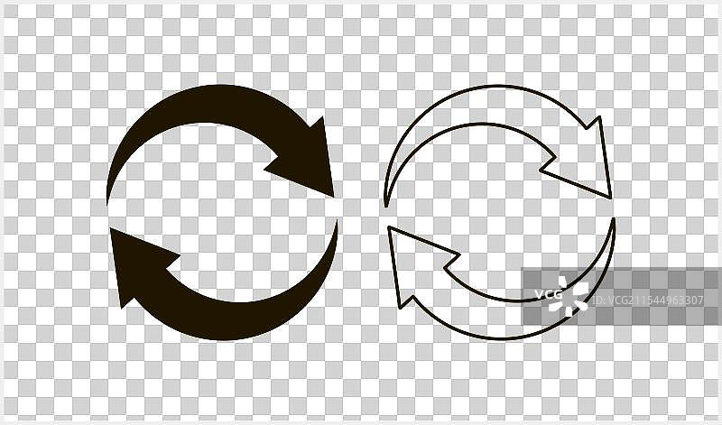 循环箭头剪贴画，孤立模板，回收利用图片素材