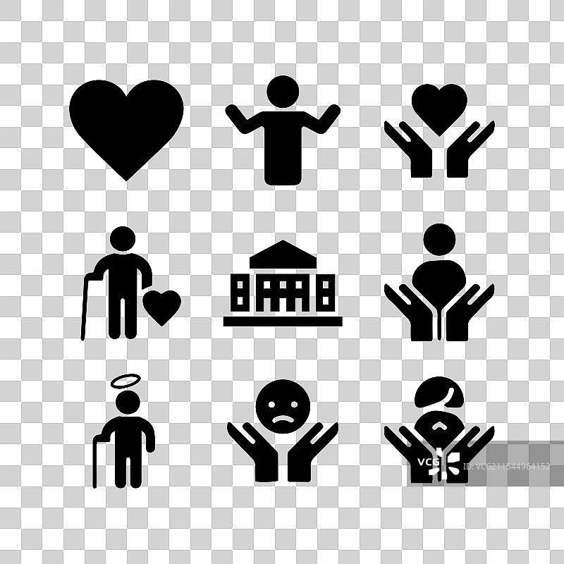 社区支持与关怀图标集合图片素材