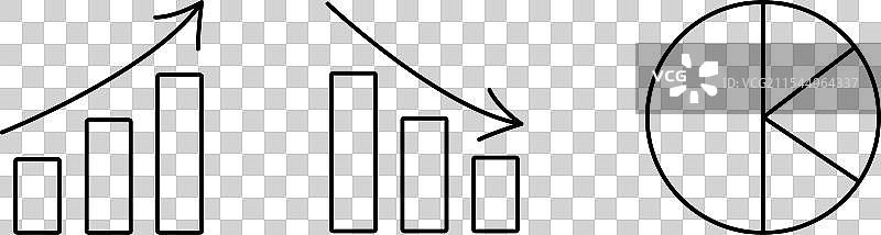 饼图线形图表统计数据图片素材