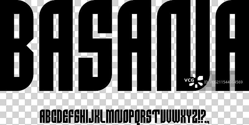 可编辑的巴萨纳压缩字体粗体字型图片素材