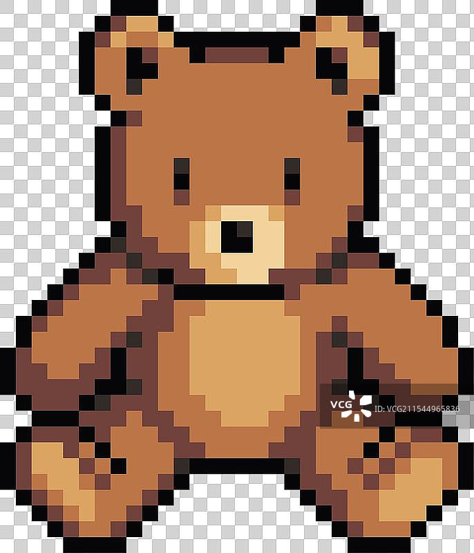 像素艺术泰迪熊图片素材