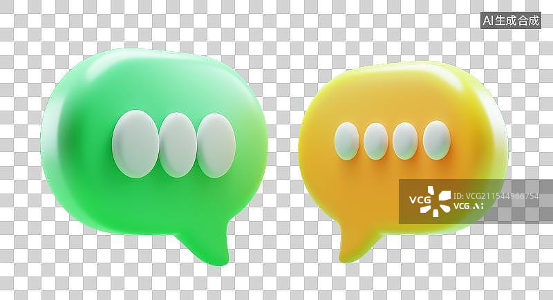 【AI数字艺术】3D粘土对话气泡对话框图片素材