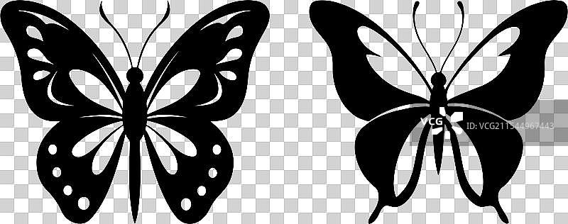 蝴蝶剪影图形用于设计图片素材