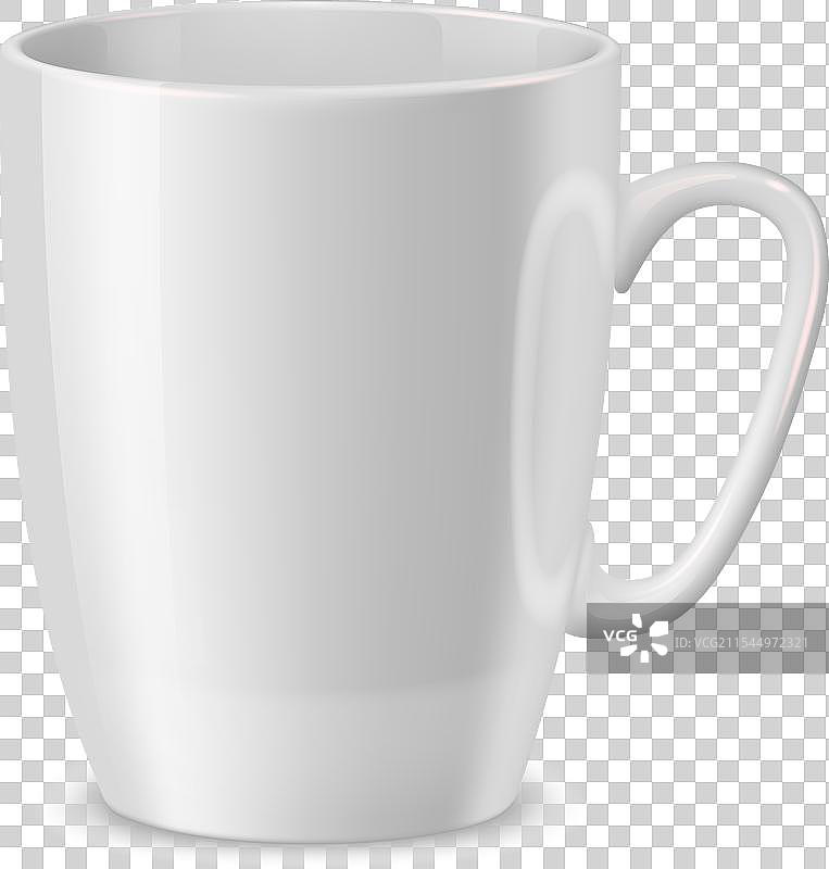 逼真的白色陶瓷茶杯3D设计图片素材