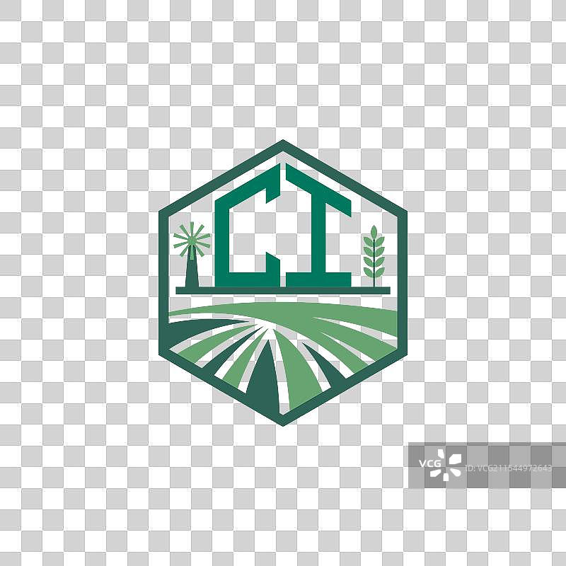 现代农业CI标志设计字母CI农场图片素材