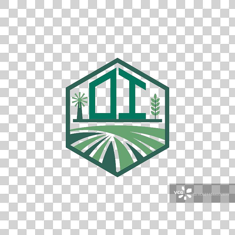 现代农业字母DI的标志设计，农场主题图片素材