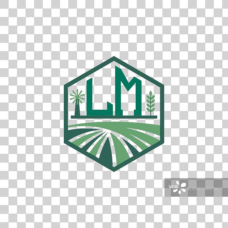 现代农业LM标志设计字母LM农场图片素材