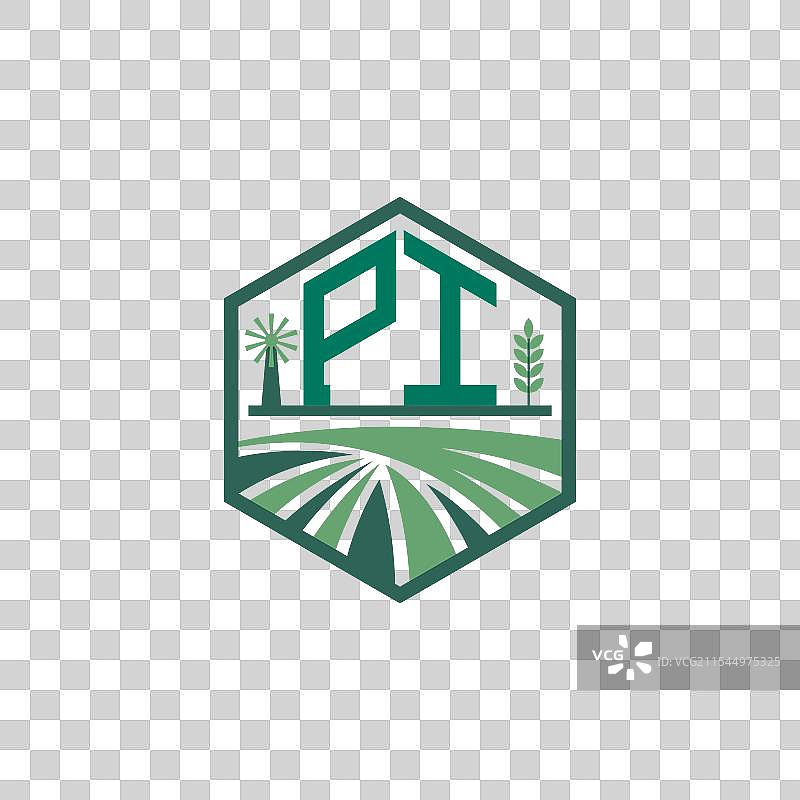 现代农业π字母标志设计 农场图片素材