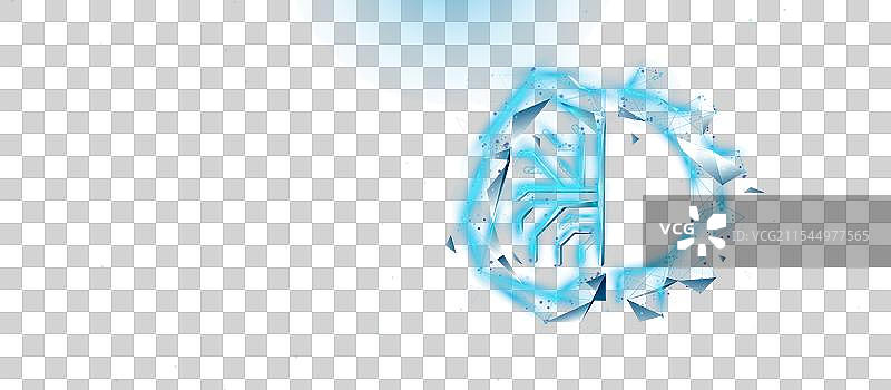 带有线条和三角形的脑部与齿轮图标图片素材