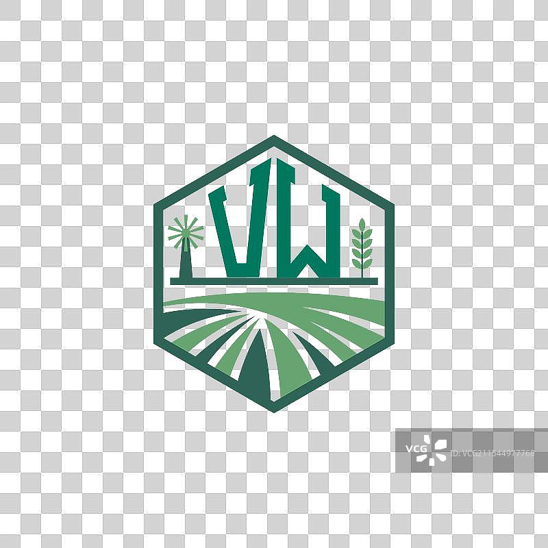 现代农业VW标志设计字母VW农场图片素材