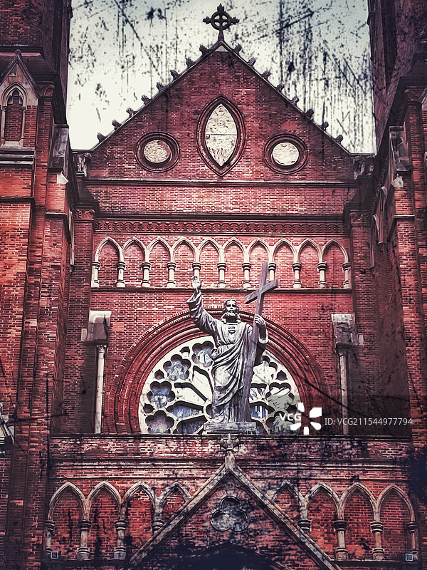 都市的斑驳记忆/徐汇天主堂图片素材