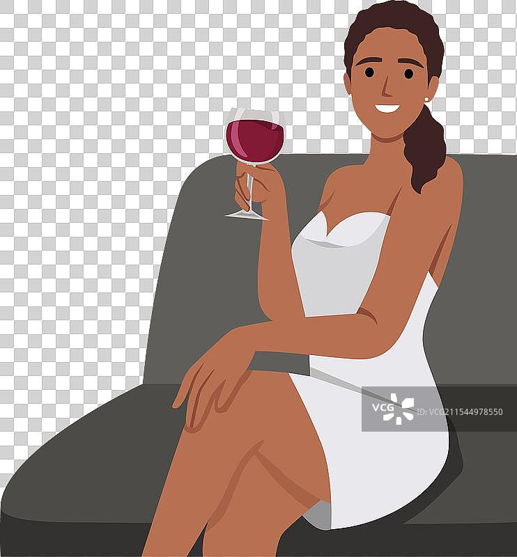 年轻快乐的微笑女性举杯祝酒图片素材