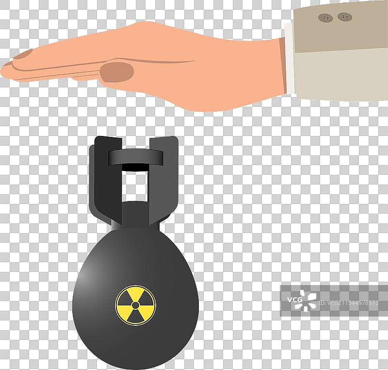 手释放核弹的战争概念图片素材