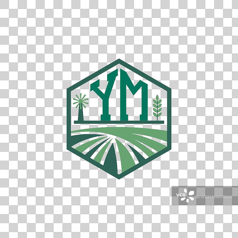 现代农业YM标志设计，字母YM农场图片素材