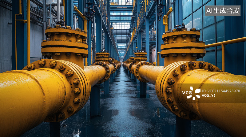 【AI数字艺术】石化工业工厂运输管道图片素材