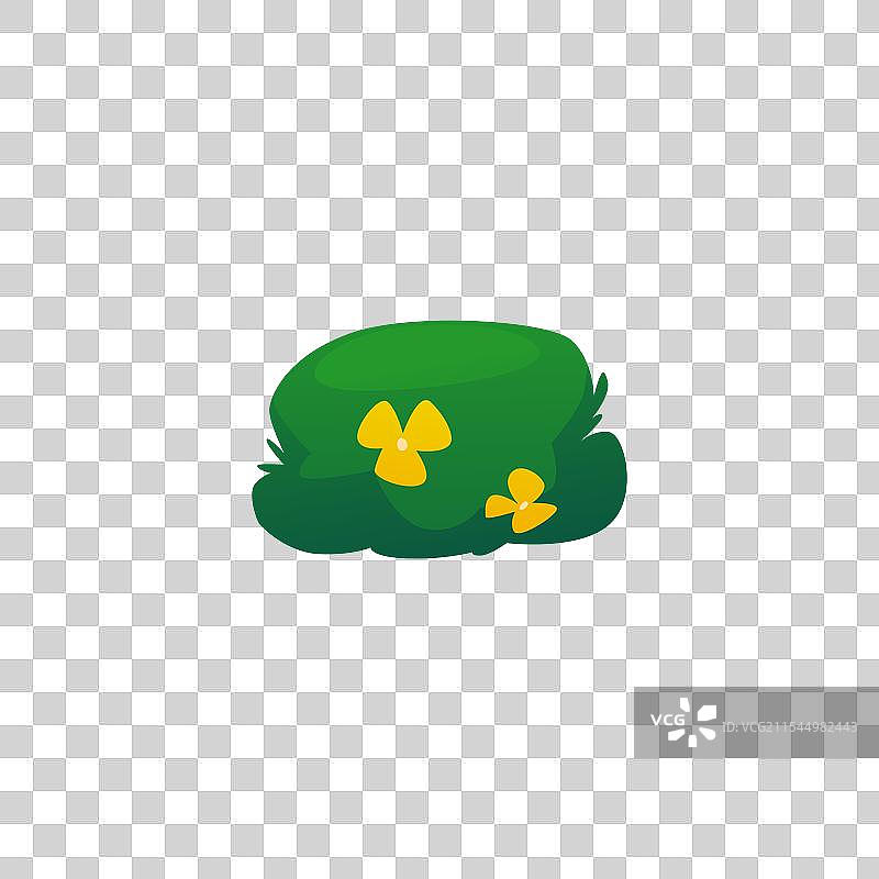 带有黄色花朵的绿色灌木图标图片素材