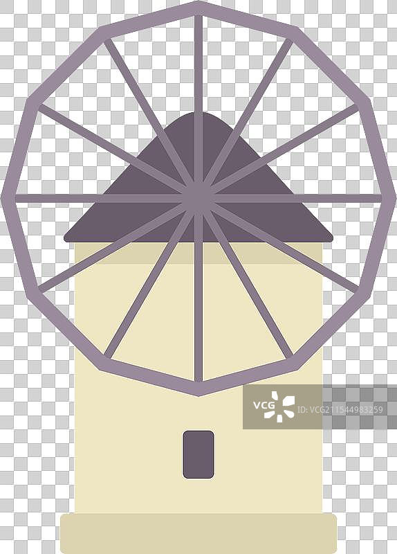 传统希腊风车建筑磨面粉图片素材