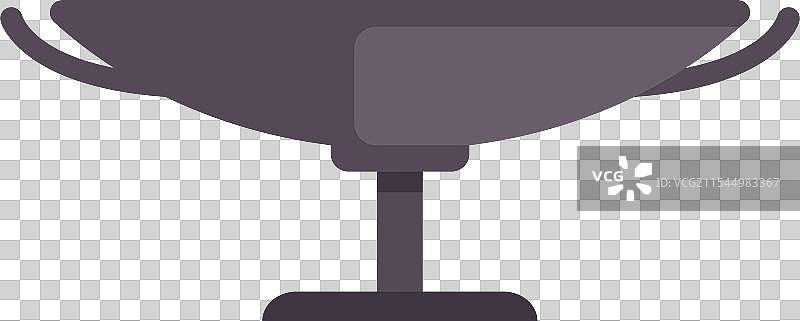 大型空圆形火盆，放置在三脚架上图片素材