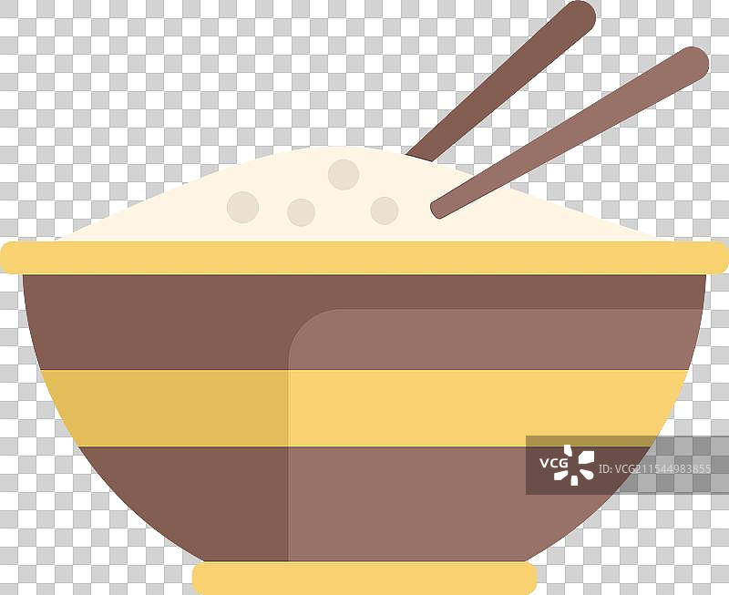 装满白米的棕色碗图片素材