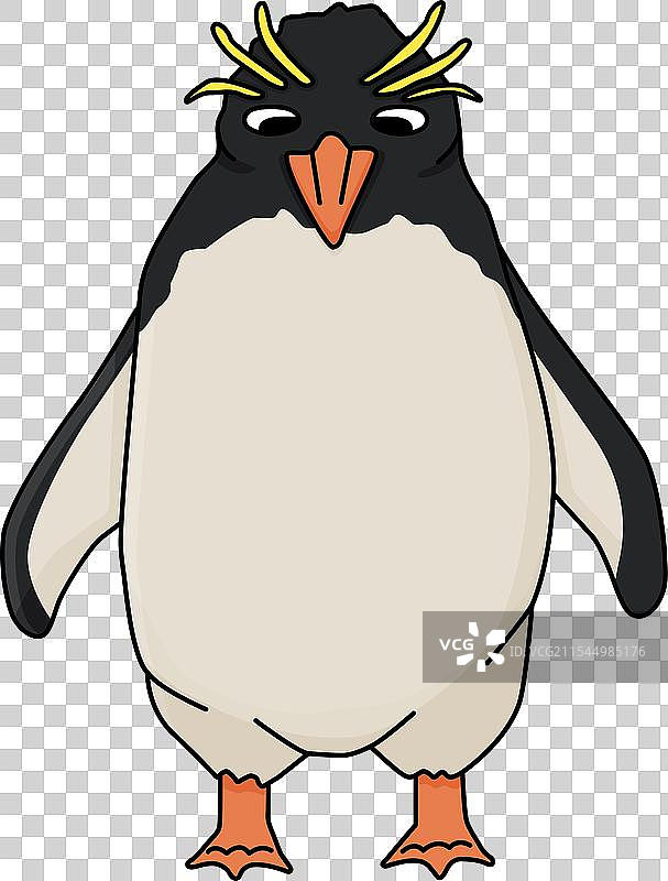 手绘的通心粉企鹅卡通图图片素材