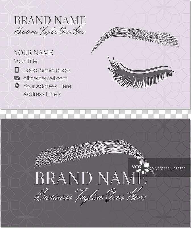 眉毛和睫毛化妆师名片图片素材