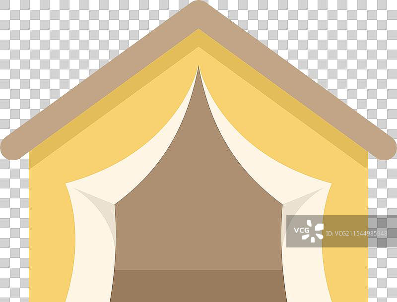 黄色露营帐篷图标，代表户外活动图片素材