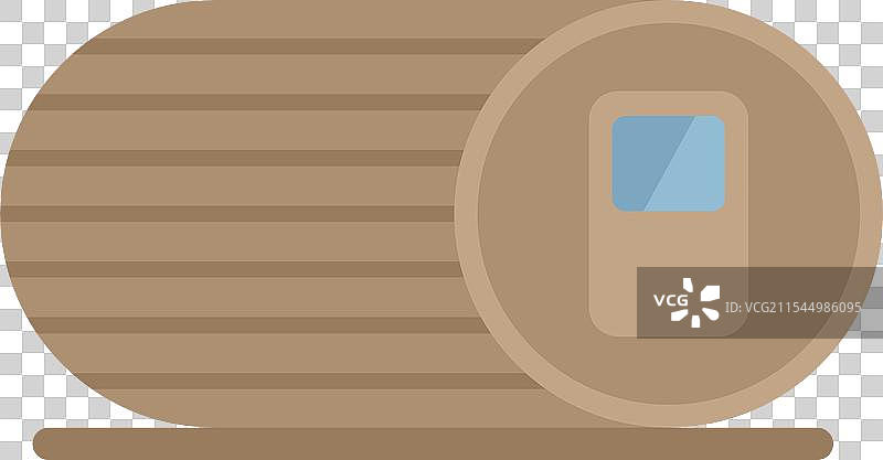 小型木质桑拿，代表芬兰水疗中心图片素材