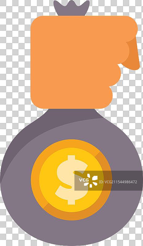 紧握着装有美元硬币的钱袋的手图片素材