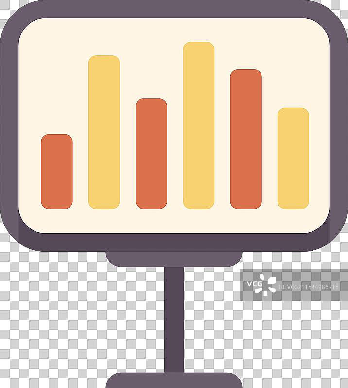 演示屏幕显示增长的柱状图图片素材