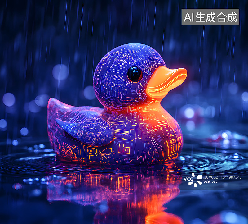 【AI数字艺术】鸭子 科技  水池 信息 技术图片素材