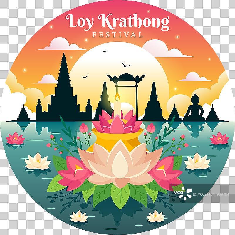 泰国的水灯节庆祝活动图片素材